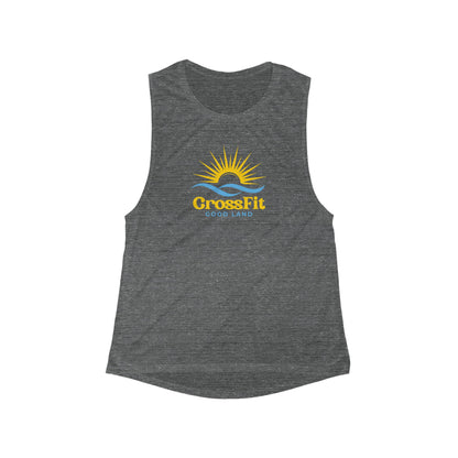 Sunrise Over Water - Women's Flowy Scoop Muscle Tank