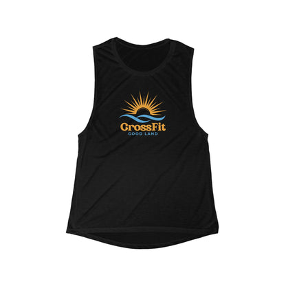Sunrise Over Water - Women's Flowy Scoop Muscle Tank
